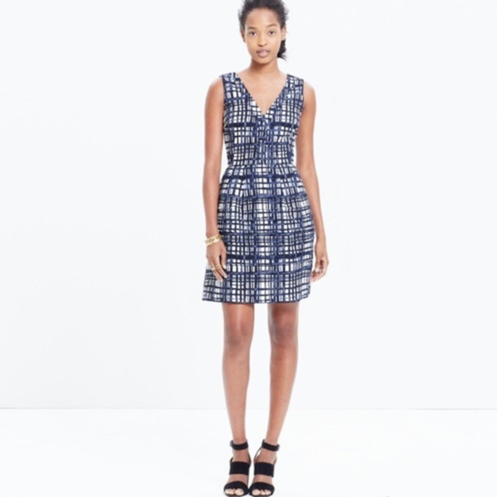 MADEWELL brushstroke plaid dress